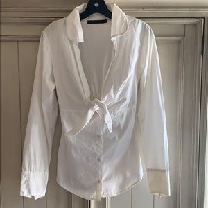 Nicholas K long sleeve white button down blouse